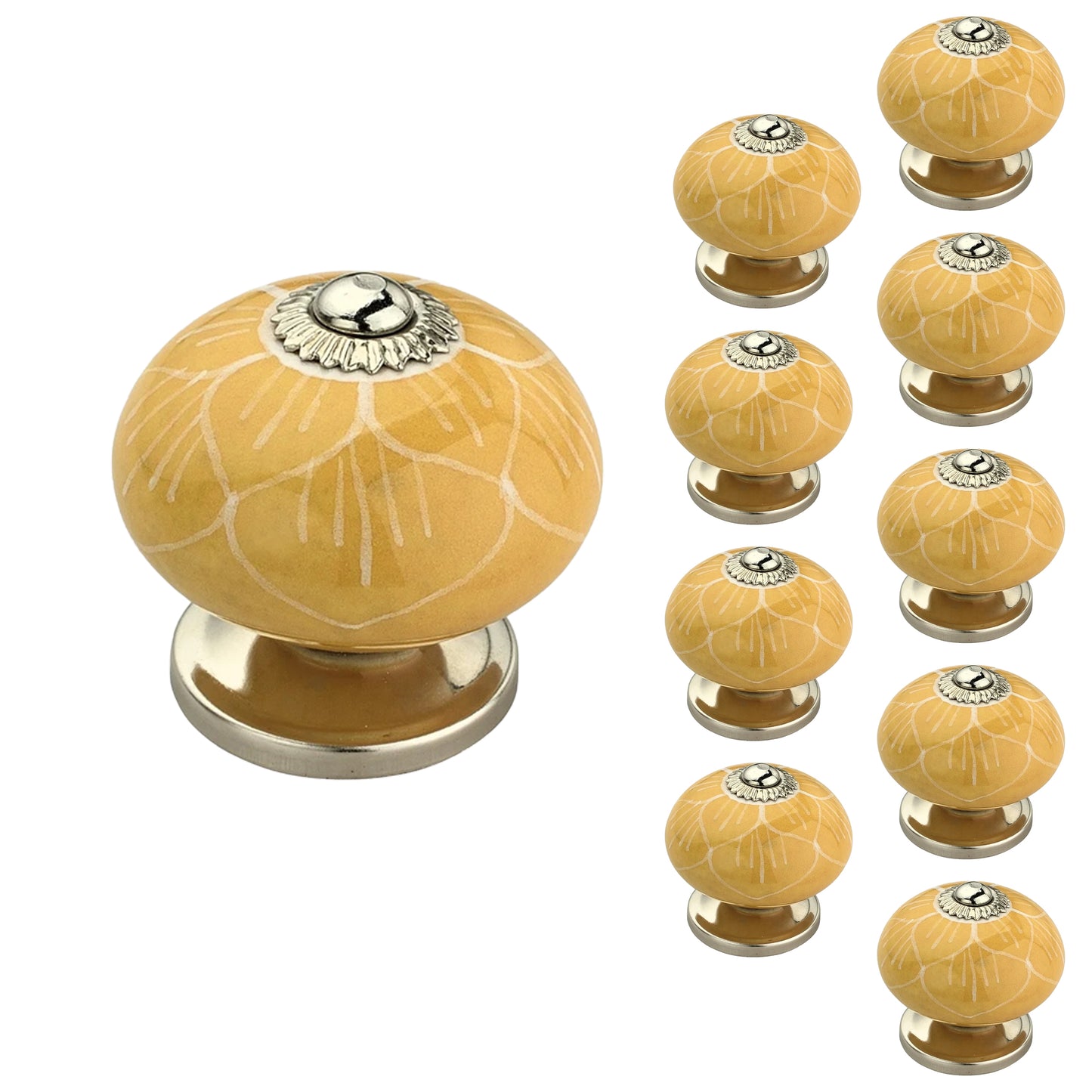 Mascot Hardware Stone Pattern 1-5/8 in. Yellow Cabinet Knob (Pack of 10)