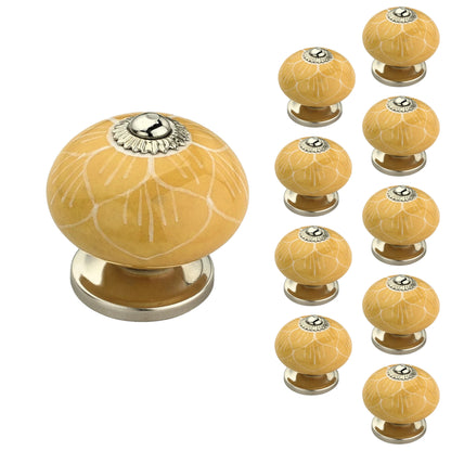 Mascot Hardware Stone Pattern 1-5/8 in. Yellow Cabinet Knob (Pack of 10)