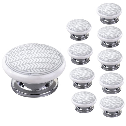 Mascot Hardware Arrow Pattern 1-3/5 in. Grey Flat Cabinet Knob (Pack of 10)