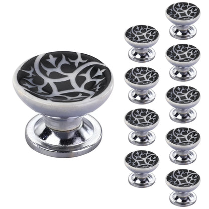 Mascot Hardware Swirl Design 1-1/2 in. Black Cupped Ceramic Cabinet Knob
