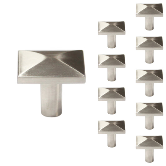 Pyramid 1-1/7 in.  Square Cabinet Knob (10-Pack)