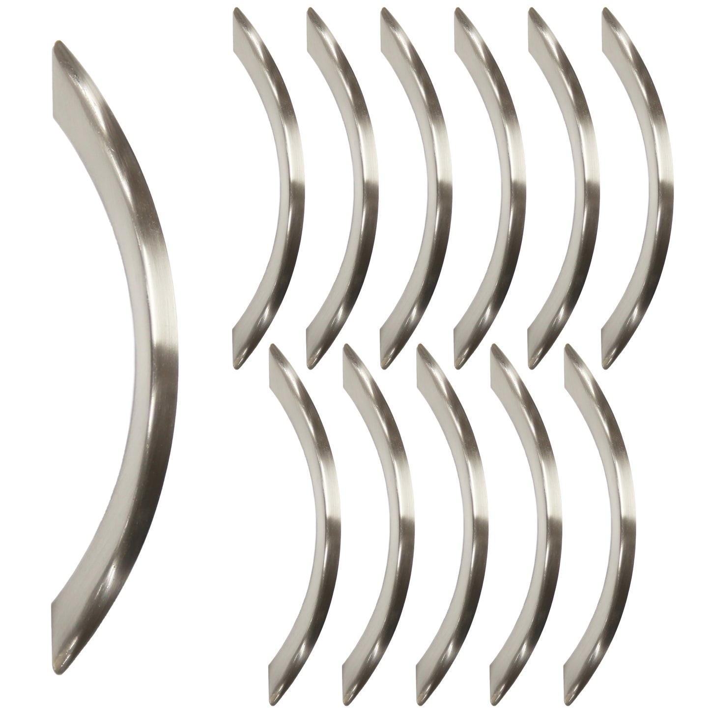 Curve 3-3/4 in. (96mm) Satin Nickel Drawer Pull (10-Pack)