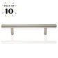Round Bar 3-3/4 in. (96mm) Satin Nickel Drawer Pull (10-Pack)