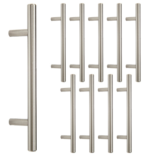 Round Bar 3-3/4 in. (96mm) Satin Nickel Drawer Pull (10-Pack)