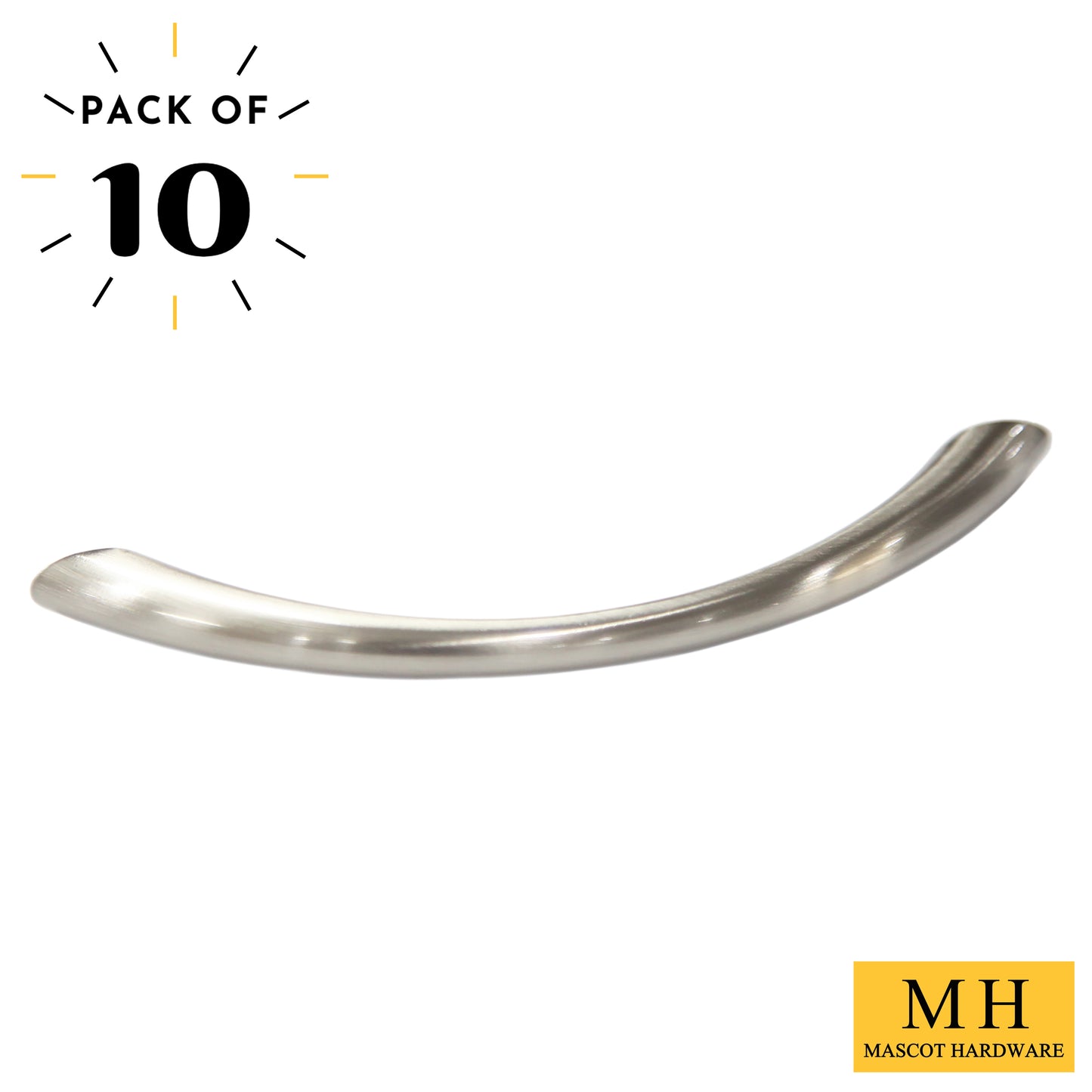 Smooth 3-3/4 in. (96mm) Satin Nickel Drawer Pull (10-Pack)