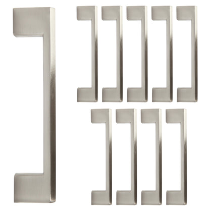 Flat Bar 3-3/4 in. (96mm) Satin Nickel Drawer Pull (10-Pack)
