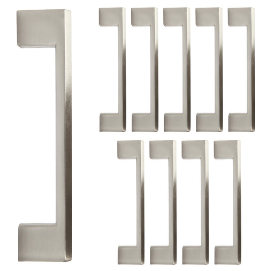 Flat Bar 3-3/4 in. (96mm) Satin Nickel Drawer Pull (10-Pack)