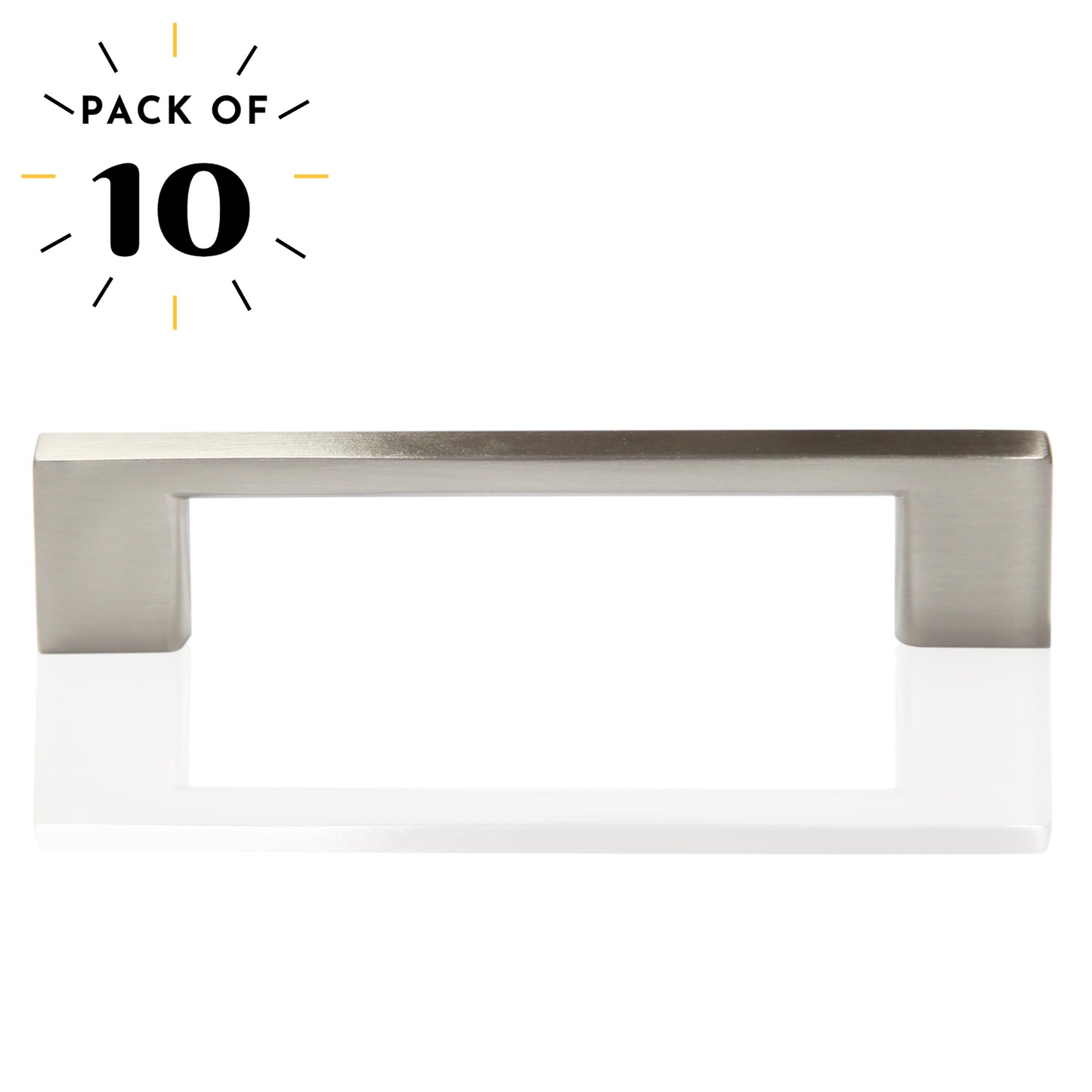 Flat Bar 3-3/4 in. (96mm) Satin Nickel Drawer Pull (10-Pack)