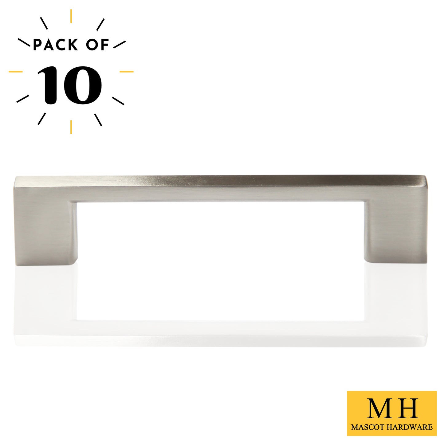 Flat Bar 3-3/4 in. (96mm) Satin Nickel Drawer Pull (10-Pack)