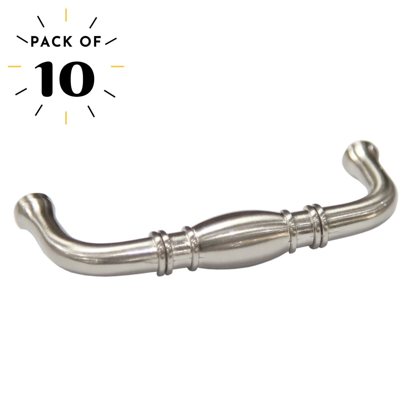 Traditional 3 in. (76mm) Satin Nickel Drawer Pull (10-Pack)