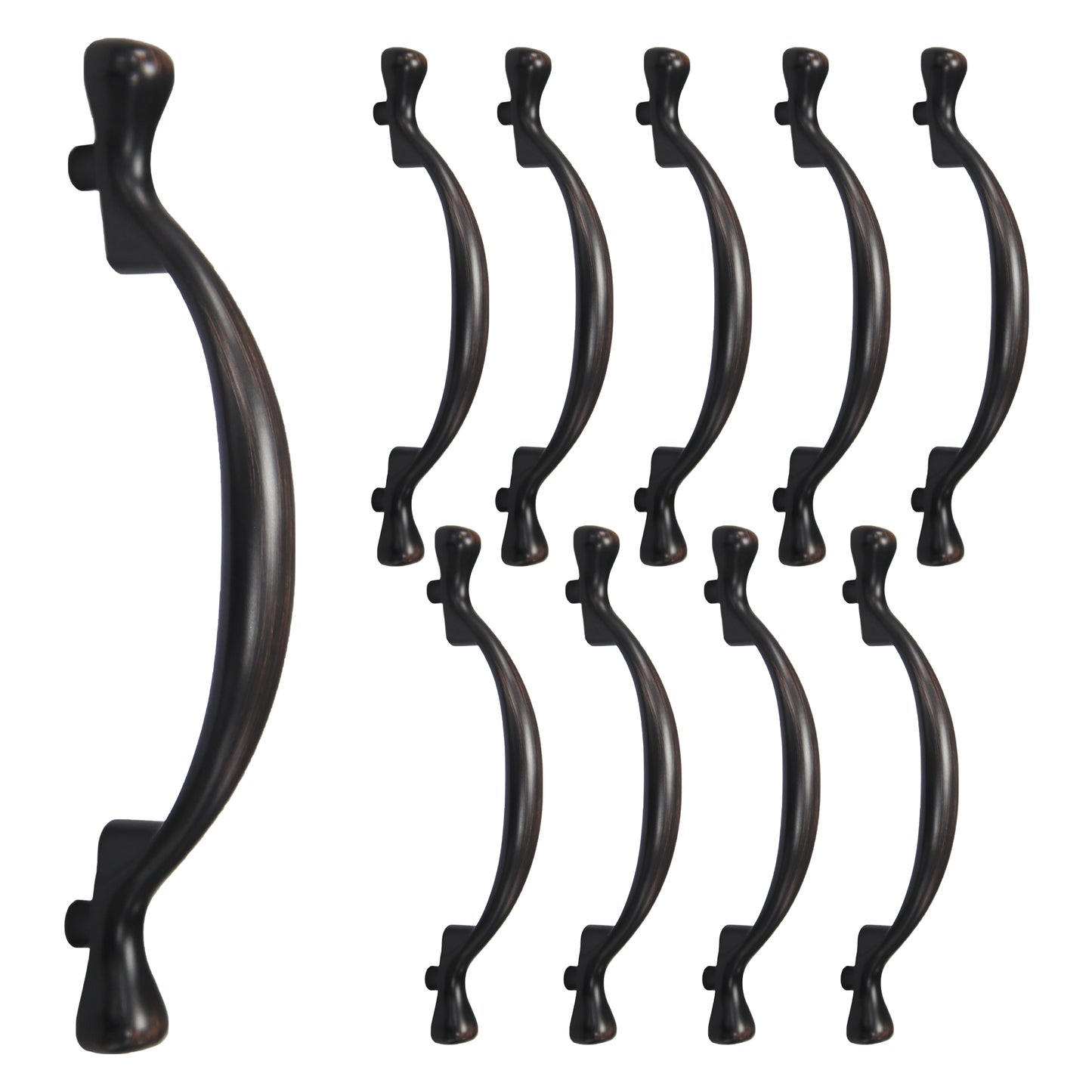 Long Footed 3-3/4 in (96mm) Satin Nickel Drawer Pull (10-Pack)