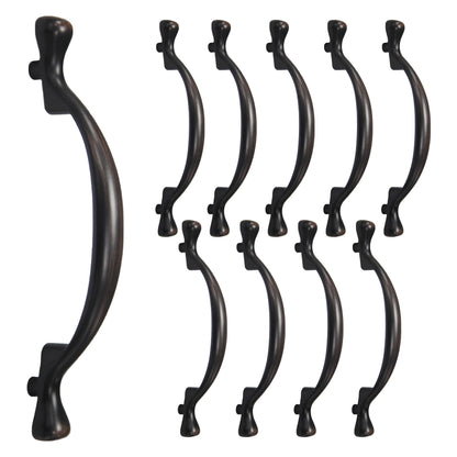Long Footed 3-3/4 in (96mm) Satin Nickel Drawer Pull (10-Pack)
