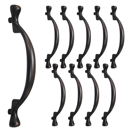 Long Footed 3-3/4 in (96mm) Satin Nickel Drawer Pull (10-Pack)