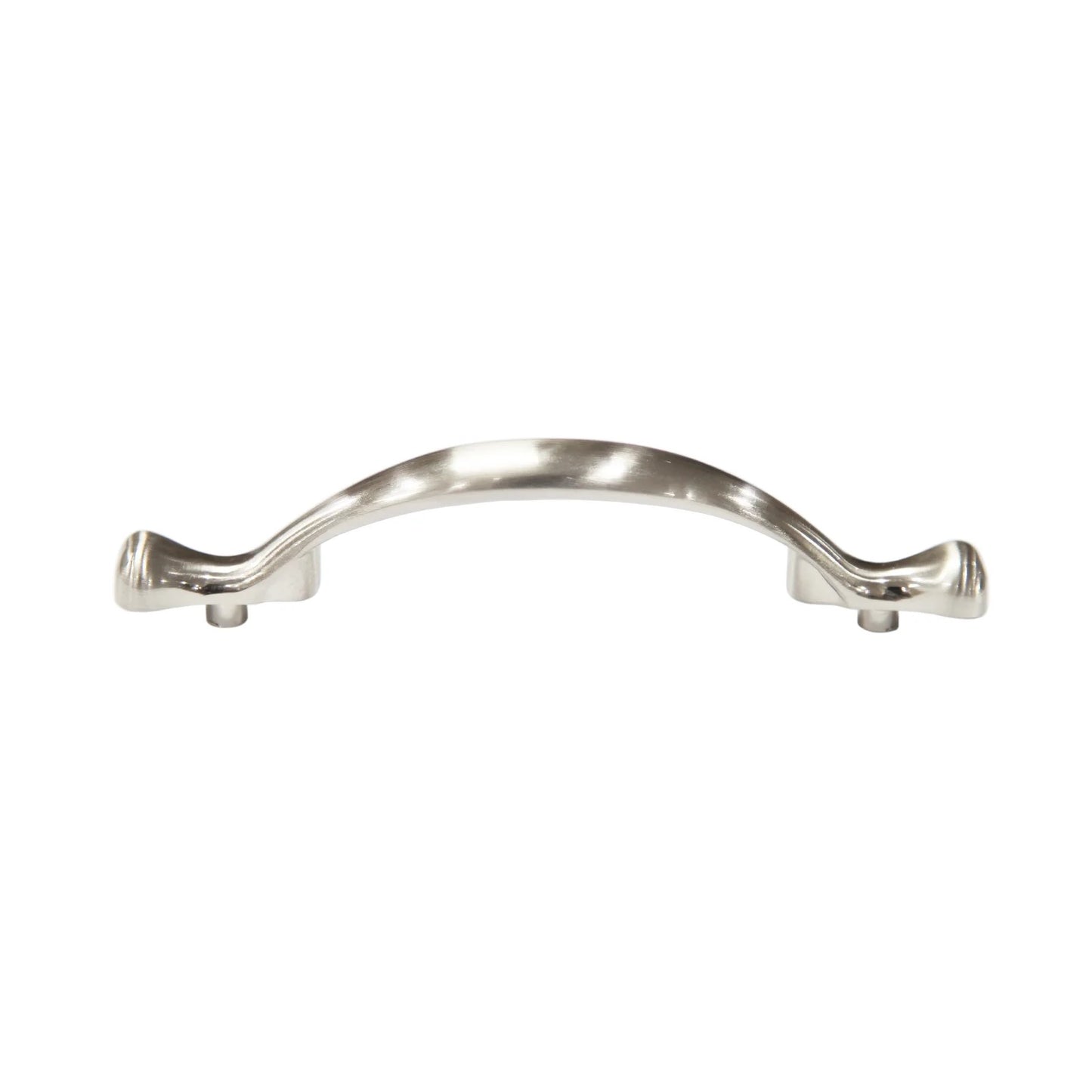 Long Footed 3-3/4 in (96mm) Satin Nickel Drawer Pull (10-Pack)