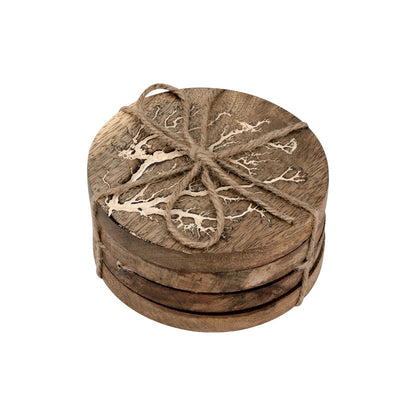 Mascot Hardware Thunder Crack Wooden Coaster (Set of 4)