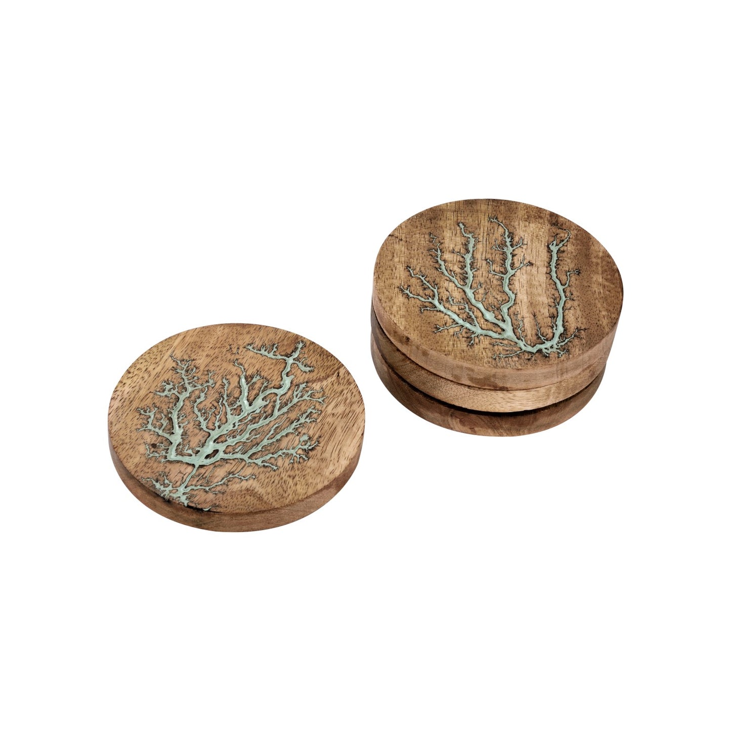 Mascot Hardware Thunder Crack Wooden Coaster (Set of 4)