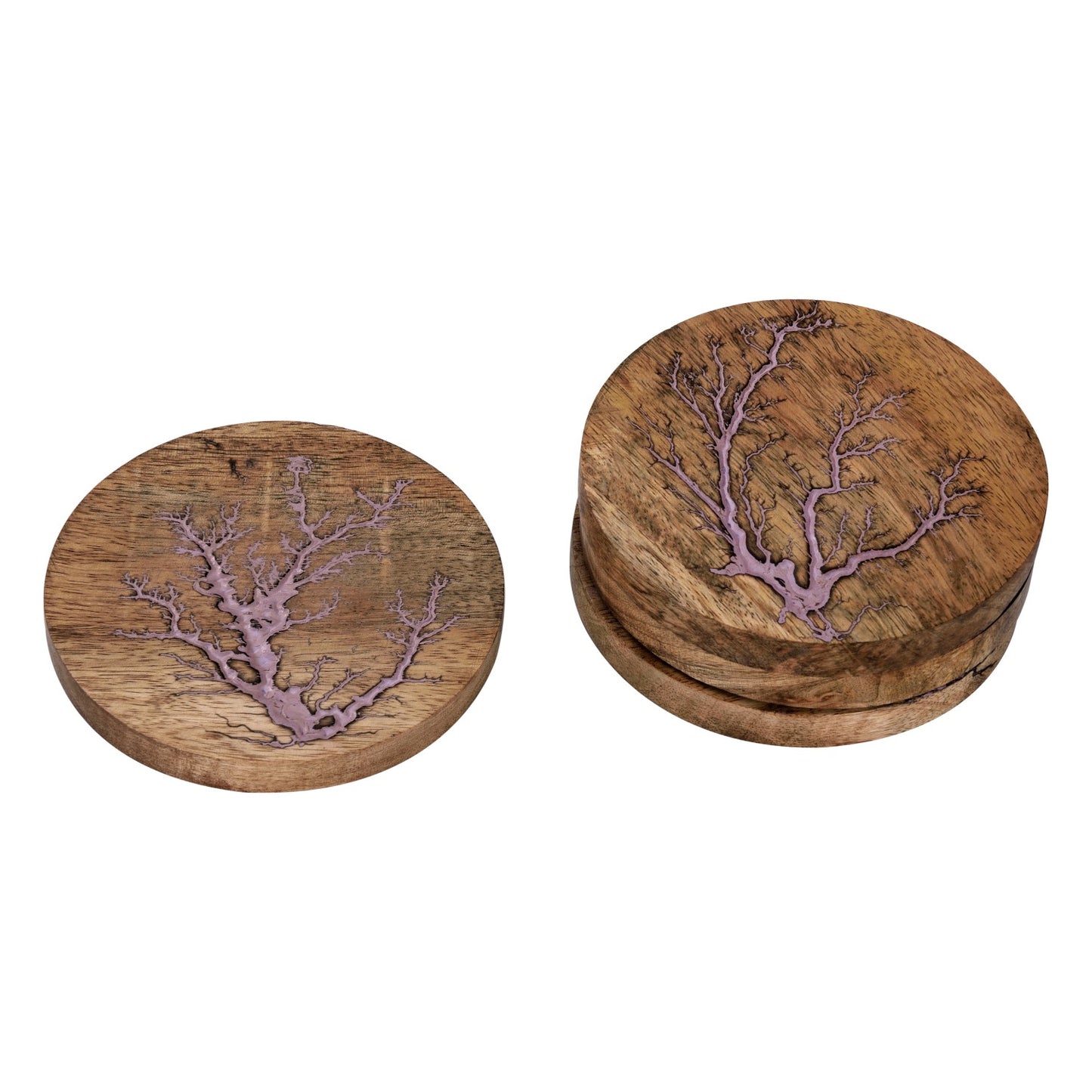 Mascot Hardware Thunder Crack Wooden Coaster (Set of 4)