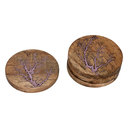 Mascot Hardware Thunder Crack Wooden Coaster (Set of 4)