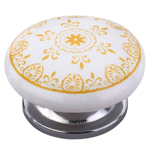 Mascot Hardware Camellia 1-4/7 in. Yellow Flower Cabinet Knob (Pack of 10)