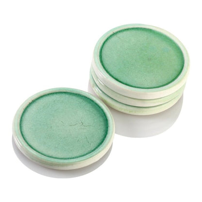 Mascot Hardware Ceramic Round Green Coaster Set of 4