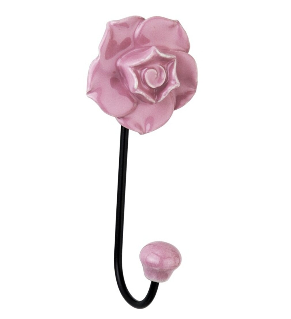 Mascot Hardware Pink Flower 2.16'' Wide Rose Wall Hook