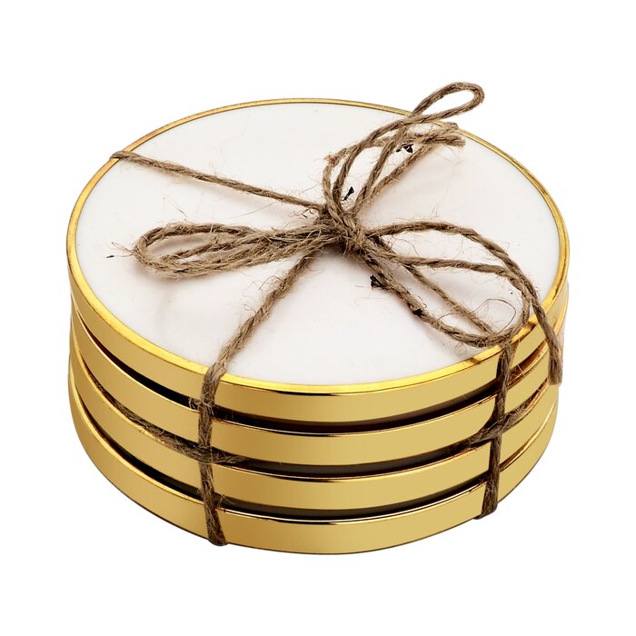 Blank Coasters with Gold Edge