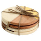 Mascot Hardware Fusion Brass and White Coaster Set OF 4