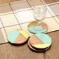 Mascot Hardware Fusion Brass and White Coaster Set OF 4