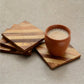 Mascot Hardware Checkered Diagonal  Wooden Coasters Set of 4