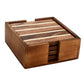 Mascot Hardware Beautiful Square Diagonal Wood Coaster (Set of 4)