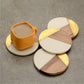 Mascot Hardware Fusion Brass and White Coaster Set OF 4
