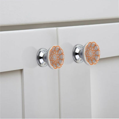 Mascot Hardware Square Grid 1-4/7 in. Orange Cupped Drawer Cabinet Knob