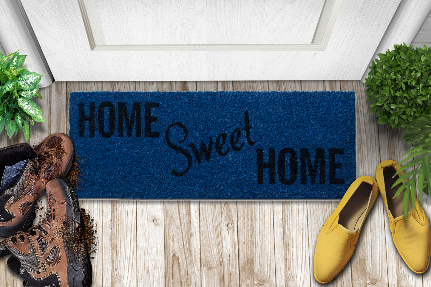 Welcome'' Home'' Hello'' Rubber Non-Slip 30'' x 10'' Indoor Outdoor Doormat