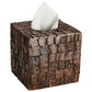 Dax Wood Bark Tall Tissue Box Cover