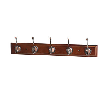 27'' Wide 5 - Hook Wall Mounted Coat Rack in Walnut/Oil Rubbed Bronze