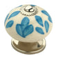 Floral Elegant 1-3/5 in. Blue & White Cabinet Knob (Pack of 10)