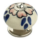 Mascot Hardware Flower de-Top 1-3/5 in. Blue & Cream Cabinet Knob (Pack of 10)