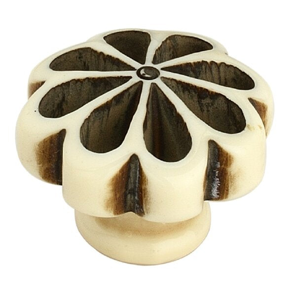 Mascot Hardware Hand Crafted Resin 1-3/8 in. Cream & Black Cabinet Knob