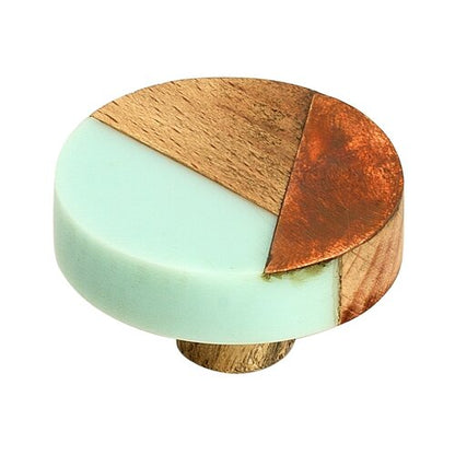 Mascot Hardware Fusion 1-1/2 in. (38mm) Cyan, Wood & Copper Cabinet Knob