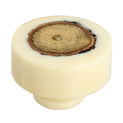 Mascot Hardware Fusion Log 1-2/5 in. (35mm) White & Light Brown Drawer Cabinet Knob