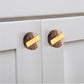 Fusion 1-1/2 in. Brass Bar & Marble Effect Cabinet Knob