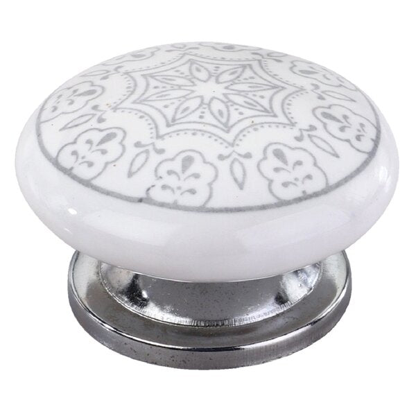 Mascot Hardware 1-3/5 in. Grey Design Drawer Cabinet Knob (Pack of 10)