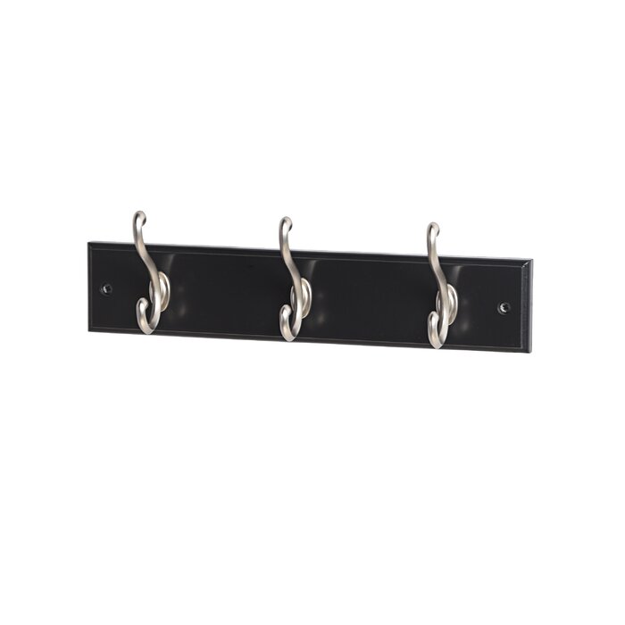 Headbourne 18″ White Hook Rail / Coat Rack with 4 Chrome Triple