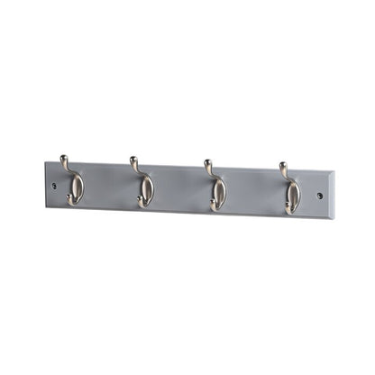 17-5/7 in. L Hat & Coat 4 Hooks on Black Hook Rail