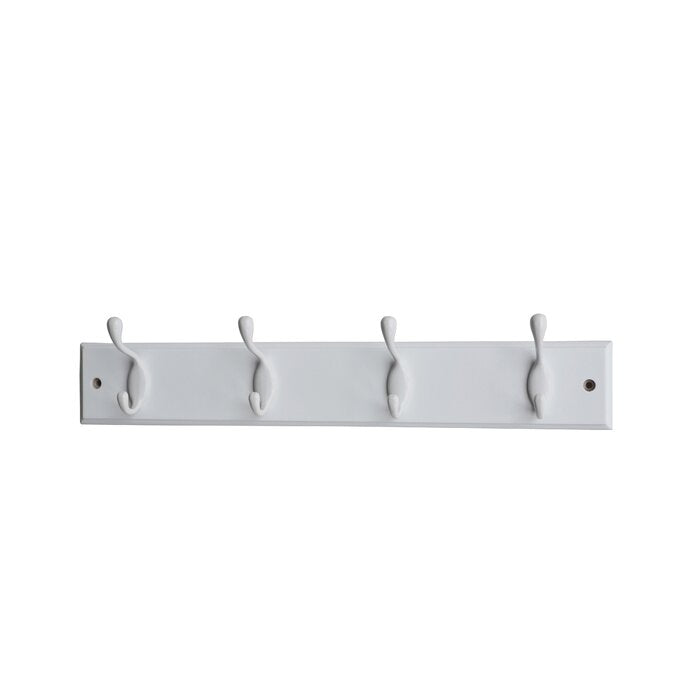 17-5/7 in. L Hat & Coat 4 Hooks on Black Hook Rail