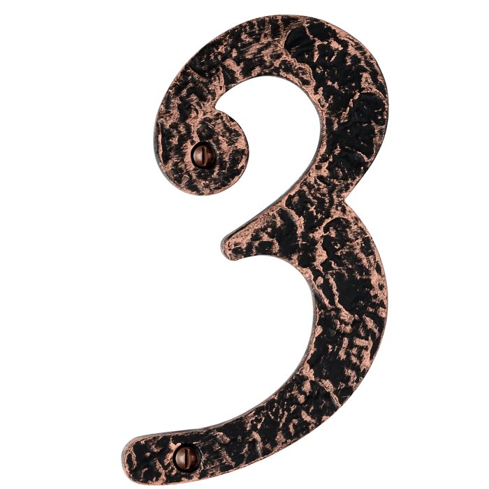 Mascot Hardware Hammered 6.06'' H Metal Surface Mount House Number
