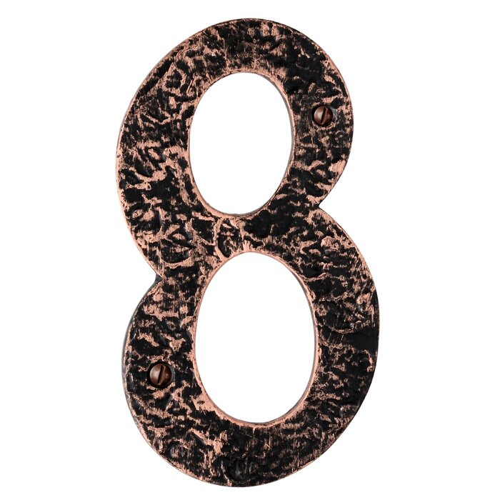 Mascot Hardware Hammered 6.06'' H Metal Surface Mount House Number
