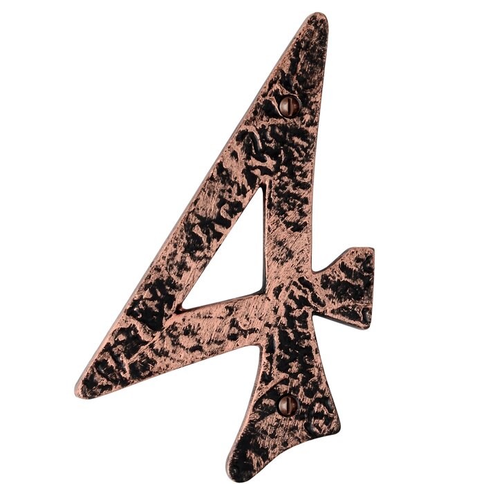 Mascot Hardware Hammered 6.06'' H Metal Surface Mount House Number