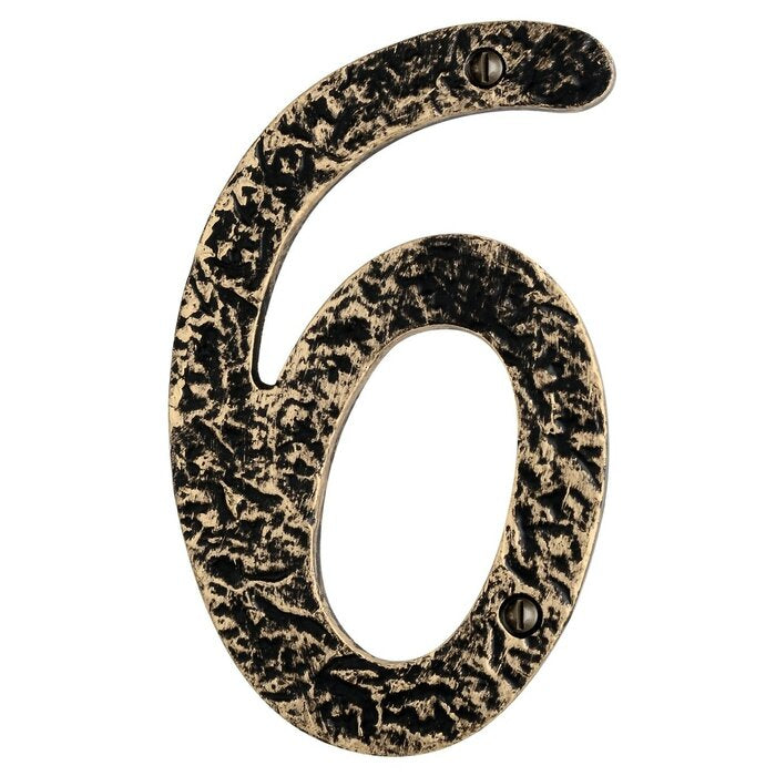 Mascot Hardware Hammered 6.06'' H Metal Surface Mount House Number