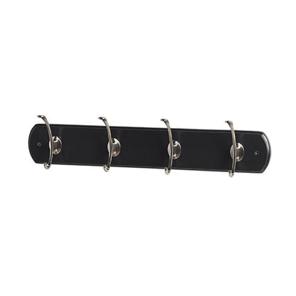 5.1'' Wide 4 - Hook Wall Mounted Coat Rack in Black/Silver